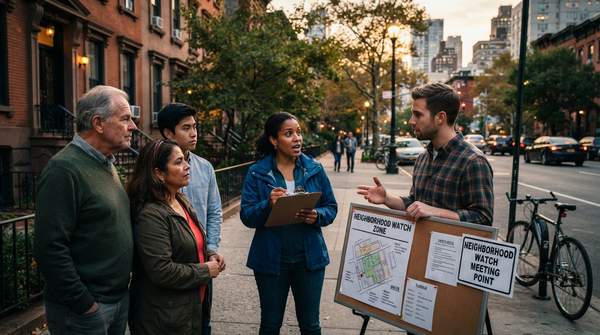 Editorial illustration for How to Start a Neighborhood Watch Program in 5 Steps